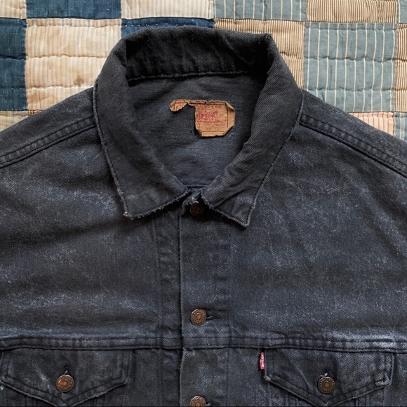 Vintage 1980s Levi’s Black Acid Wash Denim Jacket - Picture 4 of 8